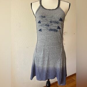 Free People stretch gray top mini dress sequin Trim